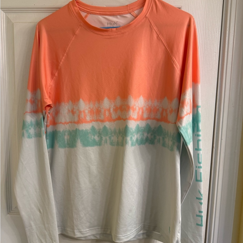 Huk Woman’s Long Sleeve Shirt - Orange and White